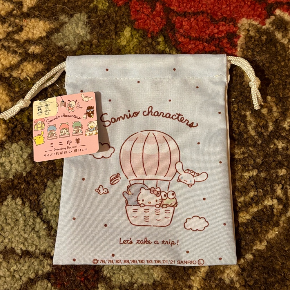 NEW Sanrio Characters Little Drawstring Pouch in Blue
